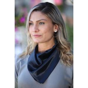 NEW PJ HARLOW satin bandana mask in navy